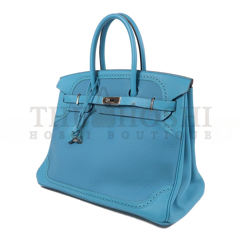 H**me5 BIRKIN 35 SWIFT AND TOGO LACE SERIES DENIM BLUE SILVER BUCKLE H082650CK05 (35*28*18cm) Master Quality